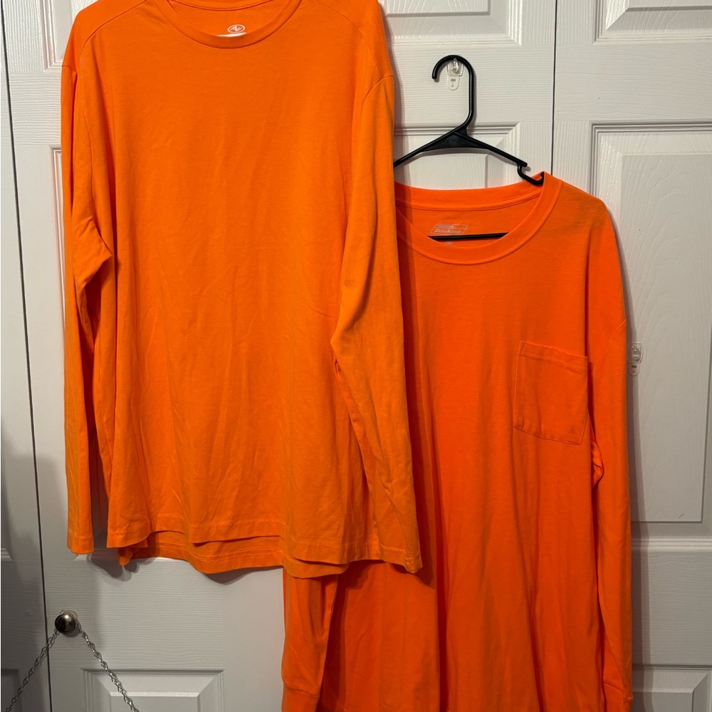 Athletic Works Orange Long Sleeve Tee